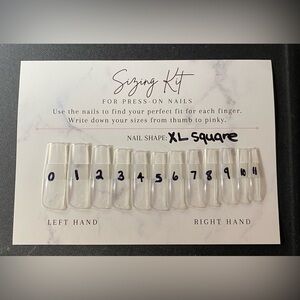 XL Square Press-On Nail Sizing Kit for LoveGalore Press On Nails